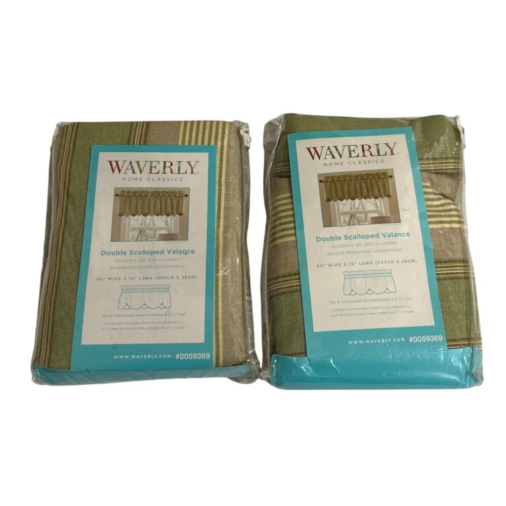 Waverly Home Classics Double Scalloped Valance 80" X 15" Sage Chatham
